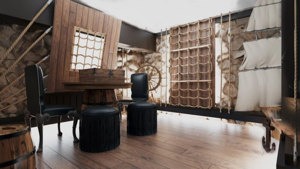 wnętrze pokoju tajemncia skarbów w wawel escape roomie