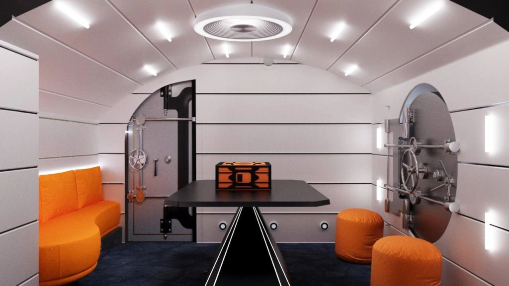 zdjęcie przedstawia wnętrzne jednego z pokojów w escape room w krakowie w stylu stacji kosmicznej